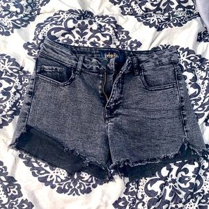 Black jean shorts